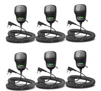 SAMCOM Waterproof IP67 Shoulder Speaking Mic for Two Way Radios, 2 Pin Heavy Ham Radio Hand Microphone for FPCN10A FPCN30A BF-F8HP PRO AR-5RM UV-21R Walkie Talkies, Kenwood 2-Way Radio, 6 Pack