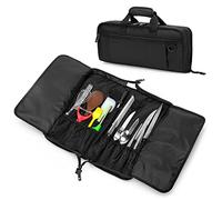 samdew Chef Bag, Culinary Chef Knife Case with 17 + 6 Utensil Slots, Portable Knife Set Carrier for Chef Knife Storage, Professional Culinary Chef Knife Roll for Kitchen, Travel & Camping, Bag Only