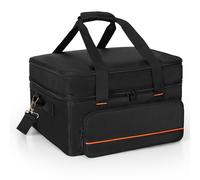 samdew Double-Layer Grill Carrying Bag, Padded Grill Case Compatible with Ninja GR101 Sizzle Smokeless Indoor Grill & Griddle, BBQ Storage for Plate & Accessories Tools, Bag Only