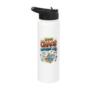 Same Chaos Different City Family Trip Vacation Travel Crew Stainless Steel Insulated Water Bottle