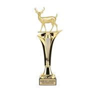 Same Day Awards Big Buck Deer Trophy | Free Engraving, Typhoon Style Cup, Marble Base