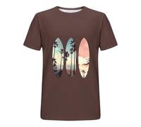 Same Day Delivery Fashion Men's Tshirts Men's Casual Loose Printed Round Neck Short Sleeve T Shirt Mens Summer Tops Casual Smart T Shirts Men Mens Fashion Tshirt Plus Size Tops Coffee