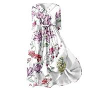 Same Day Delivery Items Black Dress Short Sleeve Women's Casual Art Floral Print Mid Length Sleeve Loose Dress with Full Swing Floor Length Blue Clothinges Holiday Clothes for Ladies