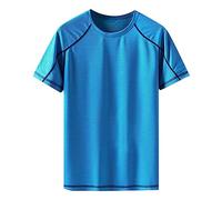 Same Day Delivery Items Fashion Men's Tshirts Ice Silk Loose Quick Drying Top Silky Smooth Round Neck Solid Color T Shirt Men Short Sleeve Mens Fashion Clothes Men Mens Plus Size Tops Sky Blue