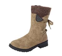 same day delivery items under 2 pounds Ladies Waterproof Winter Rain Snow Mid Calf Womens Warm Walking Boots Wide Calf Boots Non Slip Booties Round Toe Waterproof winter boots