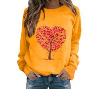 same day delivery Valentines Day Teddy Bear For Her Valentine's Day Stretch Top Women's Fashion Round Neck Casual same day delivery gifts under a pound items Yellow