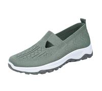 Same Day delivery.Womens Trainers Slip on Trainers Women Wide Fit Memory Foam Running Shoes Lightweight Non Slip Wedge Trainer Breathable Low Top Mesh Orthopedic Nurse Shoes Green 5.5