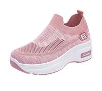 Same Day delivery Womens Trainers Trainers for Women Wide Fit Wedge Sport Sneakers Casual Fashion Non Slip Sport Shoes Lightweight Low Top Lace Up Slip on Memory Foam Shoes Pink 4.5