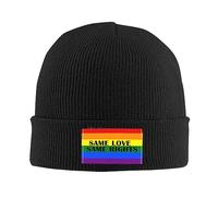 Same Love Same Rights LGBTQ Pride Flag Men Women Plain Knit Hats Lightweight Beanie Hat Baggy Chemo Hat for Winter Running Cycling