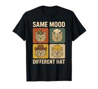 Same Mood Different Hat Retro Funny Cat Meme Design T-Shirt