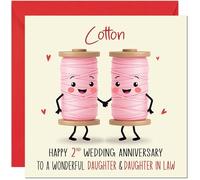 Same Sex Cotton Anniversary Card for Daughter & Daughter in law - Gay 2nd Wedding Anniversary Cards Lgbtq
