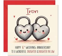 Same Sex Iron Anniversary Card for Daughter & Daughter in law - Gay 6th Wedding Anniversary Cards Lgbtq