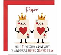 Same Sex Paper Anniversary Card for Brother & Brother in law - Gay 1st Wedding Anniversary Cards Lgbtq