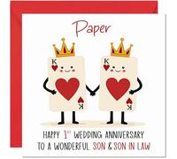 Same Sex Paper Anniversary Card for Son & Son in Law - Gay 1st Wedding Anniversary Cards Lgbtq
