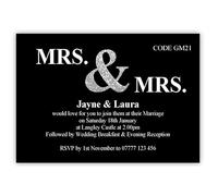 Same Sex - Personalised Women's Wedding Day Invitations Cards - Printed (16 Cards)