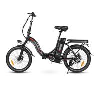 SAMEBIKE 20" Electric Bike for Adult, 468WH Removable Battery Folding Step Through City eBike 43Miles Range(PAS) &15MPH Top Speed, With Front Suspension, Phone Holder and Front Basket Electric Bicycle