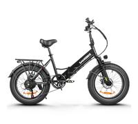 SAMEBIKE 250W Folding Electric Bike, 20"×4.0" Off-Road E-Bike with 7-Speed Gear, 48V 13Ah Removable Battery - Speed Up to 25KM/H, Range Up to 100KM (black)