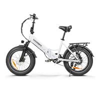 SAMEBIKE 250W Folding Electric Bike, 20"×4.0" Off-Road E-Bike with 7-Speed Gear, 48V 13Ah Removable Battery - Speed Up to 25KM/H, Range Up to 100KM (white)