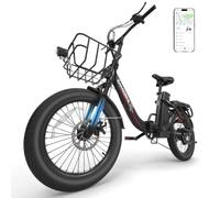 SAMEBIKE CY20PRO Foldable Electric Bike with APP Control, 20" E-Bike | Removable 48V 13AH battery, 7-Speed Gear System, Up to 110KM Range, Electric Bicycle for Adults for Commuting