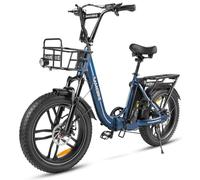 SAMEBIKE E-Bike 20"*4.0"Fat Tire Folding Electric bike with 36V 13Ah Battery, Top 250W Motor & Max Speed 25 KM/H E-bicycle mileage 60-110km (dark blue)