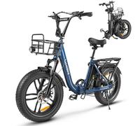 SAMEBIKE Electric Bike, Folding Adult Electric Mountain Bike, 36V 13AH Removable Battery, 7 Speed Gears, 20" *4.0" Fat Tire, Suspension Fork,with Rugged Front Basket and Rear Bracket, Quick Delivery