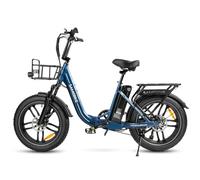 SAMEBIKE Electric Bike for Adults, 20"*4.0 Fat Tire Step-Through E-Bike for Women - 36V 13A Battery - 7-Speed - Dual Shock Absorber - Ideal for Commuting & Off-Road Excursions (Deep Blue)
