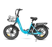 SAMEBIKE Electric Bike for Adults, 20"*4.0 Fat Tire Step-Through E-Bike for Women - 36V 13A Battery - 7-Speed - Dual Shock Absorber - Ideal for Commuting & Off-Road Excursions (Lake Blue)