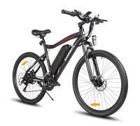 SAMEBIKE Electric Bike for adults, 26" Hardtail Mountain E-Bike with 13AH Removable Battery, Max Range 100KM & 15.5MPH Top Speed, High Torque Motor Fork Suspension Outdoor Commuter Bicycle