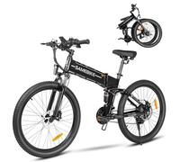SAMEBIKE Electric Bike For Adults, 48V 14AH Removable Battery Folding Full Suspension Softtail Mountain Ebike Wtih High-speed Motor 20 * 2.35 inches Tyre, Long range 25 miles, 7 Speed Flywheels