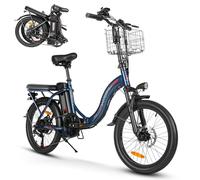 SAMEBIKE Foldable Electric Bike for Adults,20" Fat Tire Ebike with 7 Speed, Long Range 50-80KM, Dual Shock Absorber, E-bike for Commuting and Off-Road Adventures