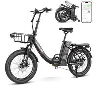 SAMEBIKE Foldable Electric Bike for Adults with APP Control, 20" Fat Tyre E-Bike with 7-Speed Gear System, Up to 110KM Range, Electric Mountain Bike for Commuting and Off-Road Riding (CY20PRO)
