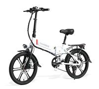 SAMEBIKE Folding 20" Electric Bike with Removable 48V 10.4AH Lithium Battery for Adults, Folding Electric Bicycle Commuter Ebike with 7 Speed Shifter Electric Bicycle Quick Delivery