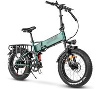 SAMEBIKE Folding electric bicycle for Adults, Fat Tires 20"×4.0" mountain E-bike with 48V 15AH Removable Battery, 7-Speed Gear, PAS Max Range 100 KM, Off-road Bike with Dual Suspension