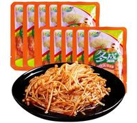 SAMEN-CN Enoki Mushroom Snacks - 10 x 30g Bags of Crispy Barbecue Flavoured Mushroom Sticks, Vegan & Gluten-Free Chinese Snacks