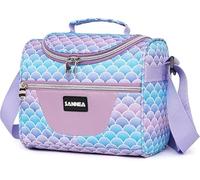 SAMERIO Insulated Cooler Lunch Bag 1.85gal/7L Mermaid Theme Reusable Lunch Box Tote for Work Picnic Camping Gym Travel