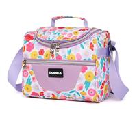SAMERIO Lunch Bag Insulated Cooler Lunch Box Tote 7L Small Flowers Theme Bento Bags