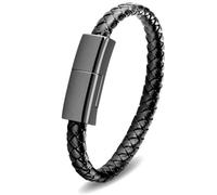 SAMERIO Type C to IOS Short Charging Cable 20cm Fast Portable Bracelet Charger Leather Braided Wrist Data Transfer Cord Perfect Christmas Birthday/Valentine's Day Gift