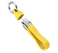 SAMERIO USB C to USB C Charging Cable Portable Keychain Charger 13cm Short 240W 5A 40Gbps Fast Charging Cord 8K 60Hz Video Display for iPhone 16 15 Pro Max (Yellow)