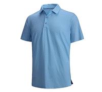 SAMERM Golf Shirts for Men Super Stretch Jacquard Dry Fit Golf Polo Moisture Wicking Short Sleeve Polo Shirts for Men, Aqua Golf Shirt, XXXXXL