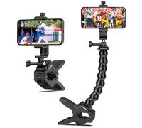 Sametop Phone Holder Clamp Gooseneck Mount Cell Phone Desk Clip for iPhone | Mobile Table Pole Stand Mount, for iPhone 17 16 15 14 Pro Max Plus 13 12 11 SE XS XR X 8 Samsung GoPro, Other 4-7'' Devices