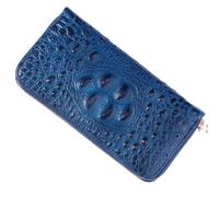 SAMEZA Alligator Pattern Split Leather Clutch Bag Men's Wallets Business Handbag Crocodile Male Clutch Wallet Card Holder Purse,Blue,1