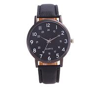 SAMEZA Men Watch Unisex Women Men Retro Cute Faux Leather Strap Analog Quartz Watch Top Brand