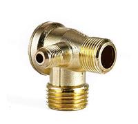 Samfox 3-Port Brass Male Threaded Air Compressor Unidirectional Check Valve Central Pneumatic Brass Connector Pipe Fittings 1/8" x 3/8" x 1/2"