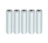 Samfox 5pcs M6 * 40 Hex Coupling Nuts, Carbon Steel, Zinc Plated, 6mm, Class 2B, Right Hand, ISO Metric, Industrial Grade