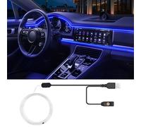 SAMGCHI USB Car LED Lights, Interior Car Lights Strip 7 Colors Ambient Lighting with 118 inches Fiber Optic Music Sync Simple Installation EL Wire Lights