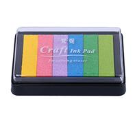 SamGreatWorld Fingerprint Stamp Pad Non-Toxic DIY 6 Colours Rainbow Stamp Ink for Stamping Crafts Scrapbooking Card Making Colour8