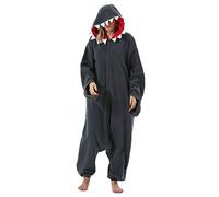 SAMGU Animal Onesie Adult Cosplay Costume One Piece Sleepwear Halloween Pajamas Homewear Black Shark L