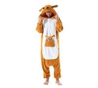 SAMGU Animal Onesie Adult Cosplay Costume One Piece Sleepwear Halloween Pajamas Homewear Orange kangaroo XL