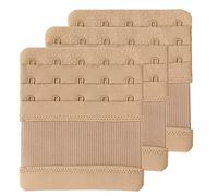 SAMGU Bra Extender 5 Hook Beige Elastic Stretchy Bra Extension Strap (3PCS Beige, 5 Hook, 1.9cm)