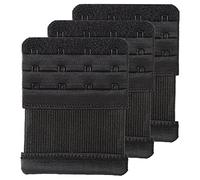 SAMGU Women's Bra Extender 4 Hook Elastic Stretchy Bra Extension Strap (3PCS Black, 4 Hook, 1.9cm)